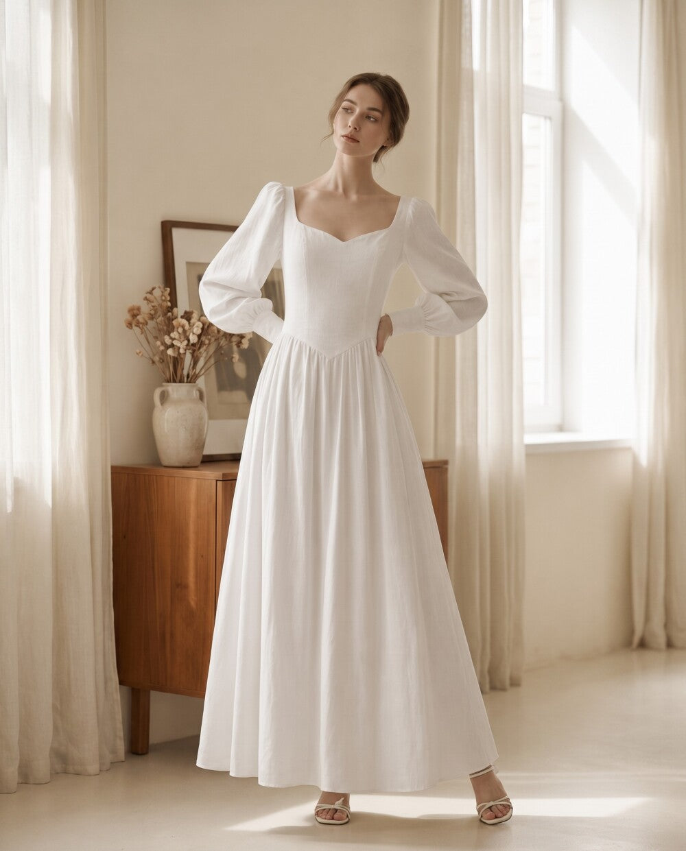 White Linen Dresses